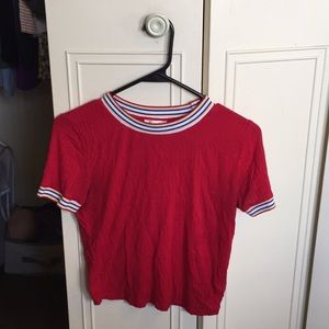 Cute red vintage ringer Tee!😍